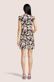 thumbnail: G-maxx high waist slim fit short Nadine van travelstof met all over print
