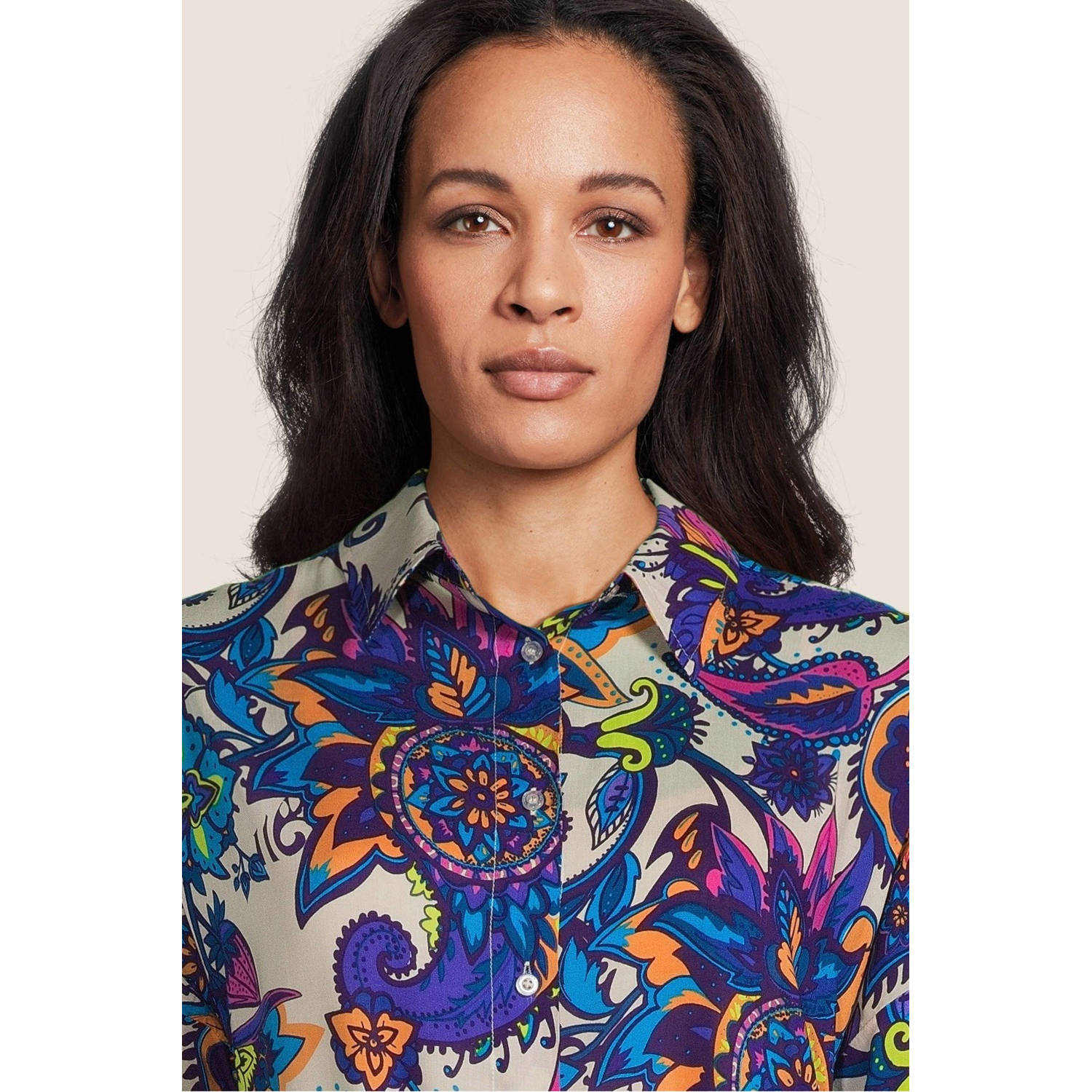 G-maxx blousejurk Rana met all over print en ceintuur multi