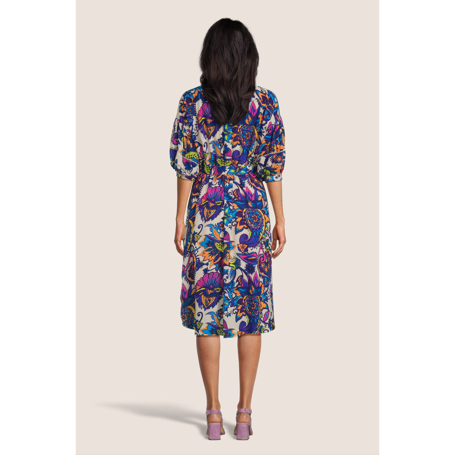 G-maxx blousejurk Rana met all over print en ceintuur multi
