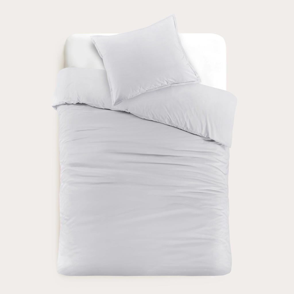 Studio LIVIT percale katoenen dekbedovertrek 1 persoons lichtgrijs (140x220 cm)