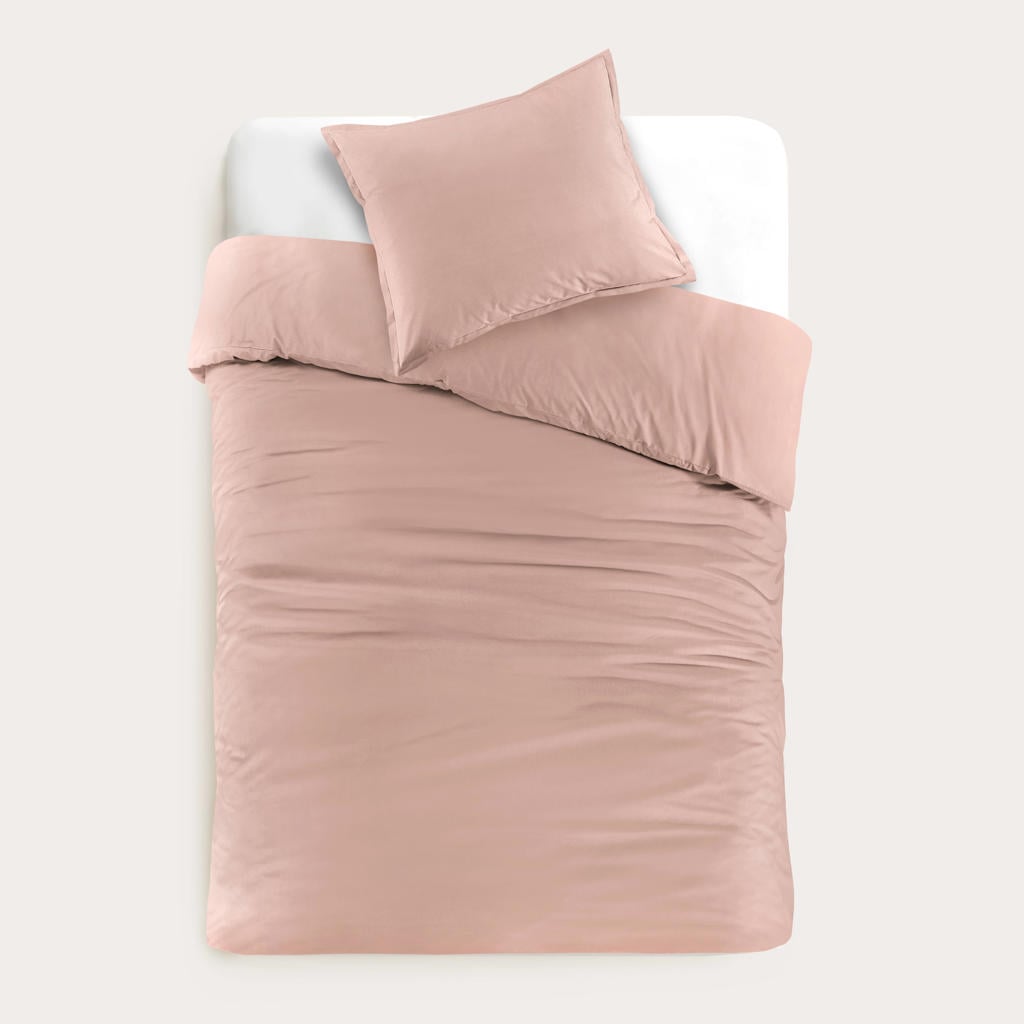 Studio LIVIT percale katoenen dekbedovertrek 1 persoons roze (140x220 cm)