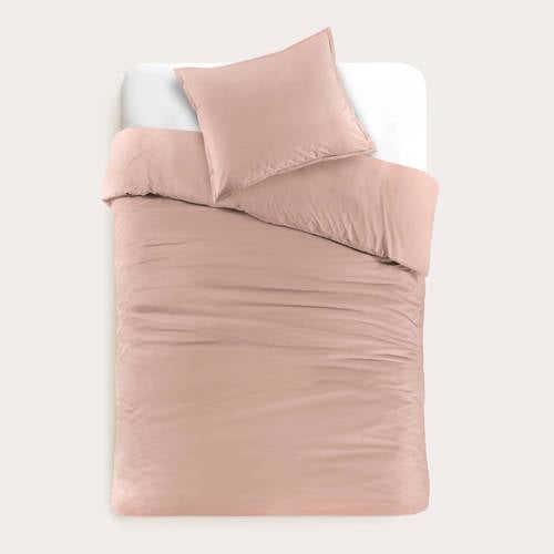 Wehkamp Studio LIVIT perkal katoenen dekbedovertrek 1 persoons roze (140x220 cm) aanbieding