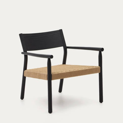 Kave Home fauteuil Yalia - Zwart/ naturel