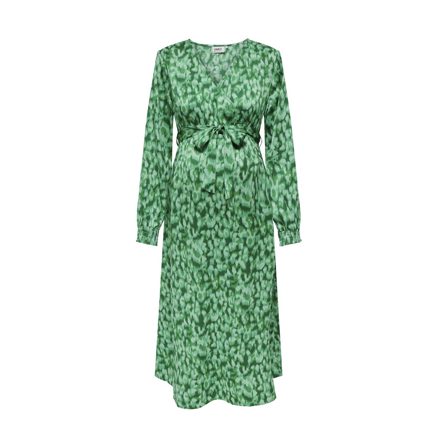 ONLY MATERNITY zwangerschapsjurk OLMFELINA met all over print groen Dames Polyester V-hals XXL