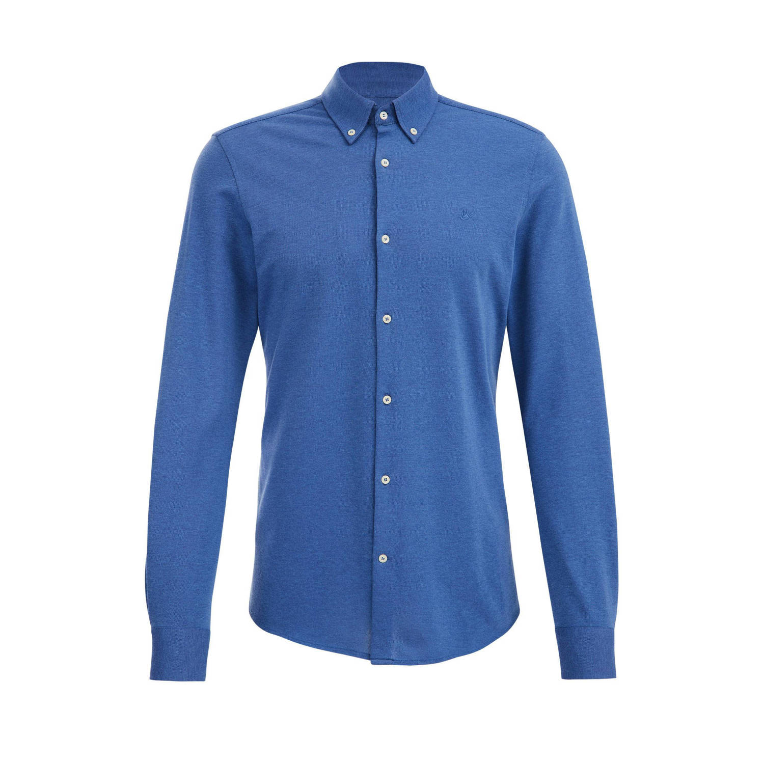 WE Fashion slim fit overhemd blue depth