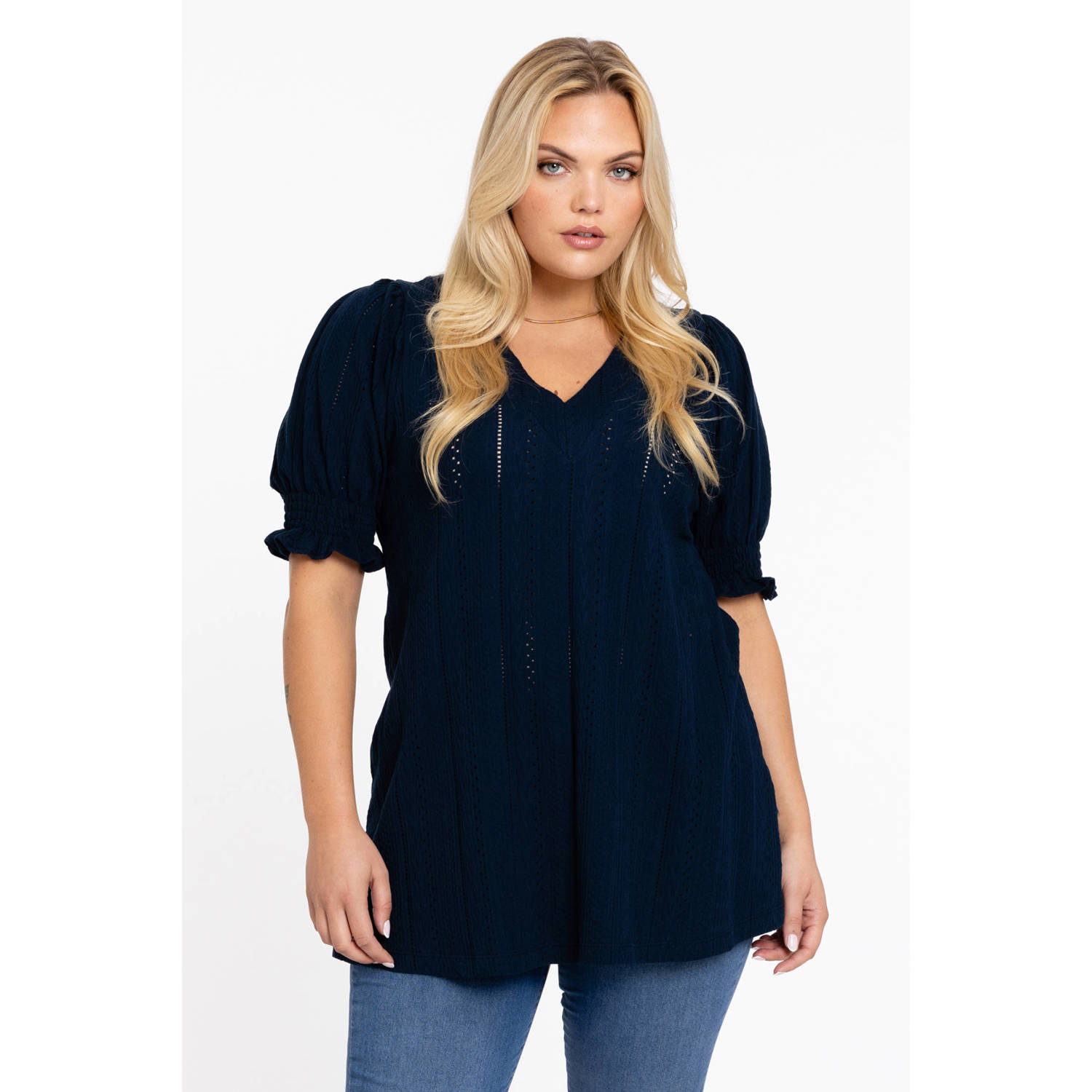 Yoek top donkerblauw