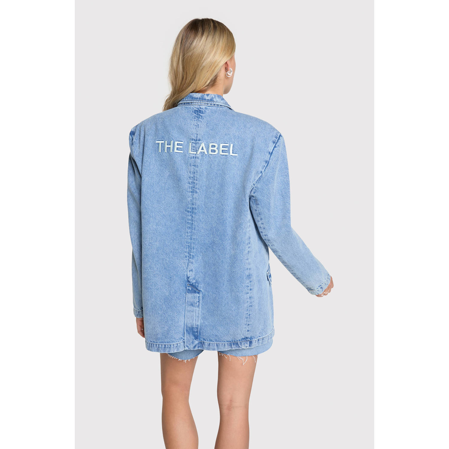 Alix the Label oversized blazer light blue denim