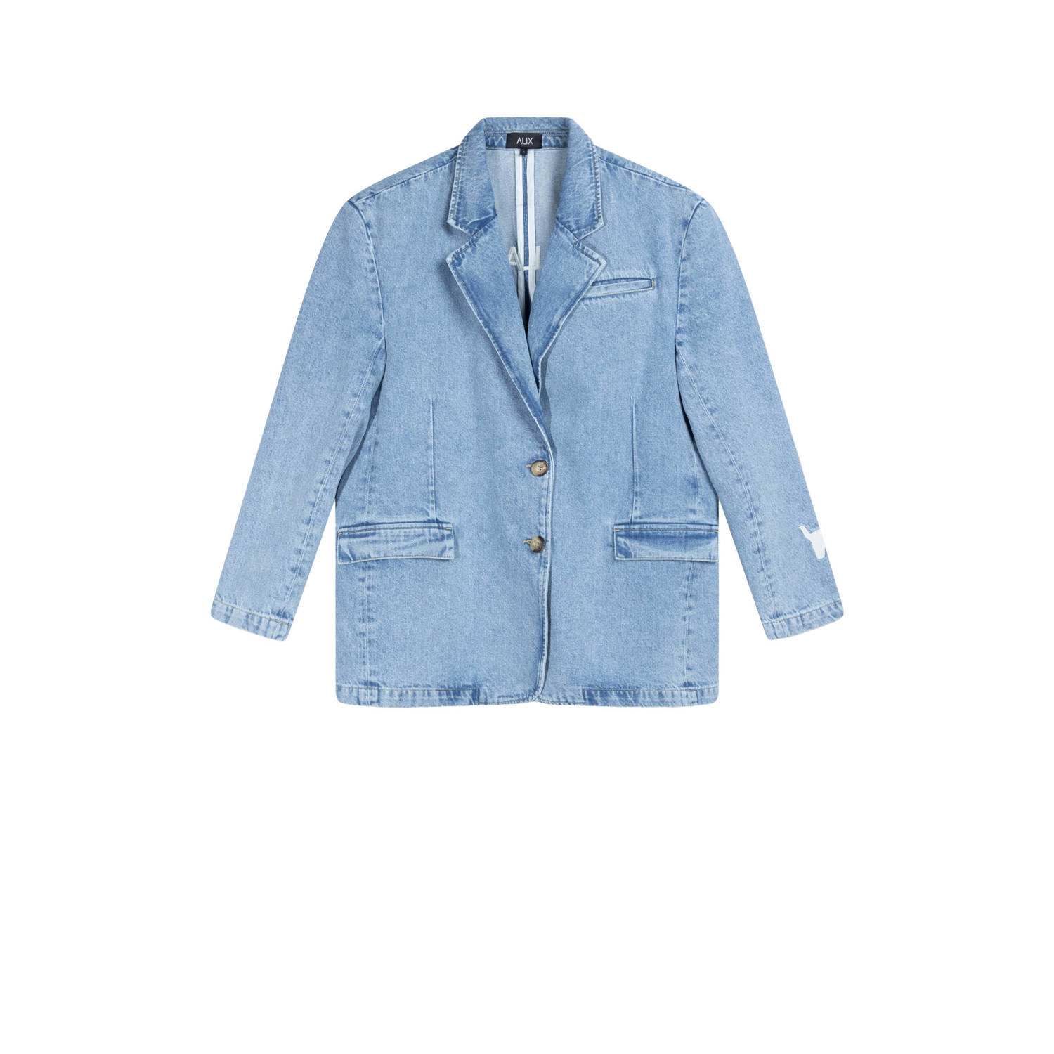 ALIX THE LABEL Dames Blazers Ladies Woven Denim Blazer Blauw