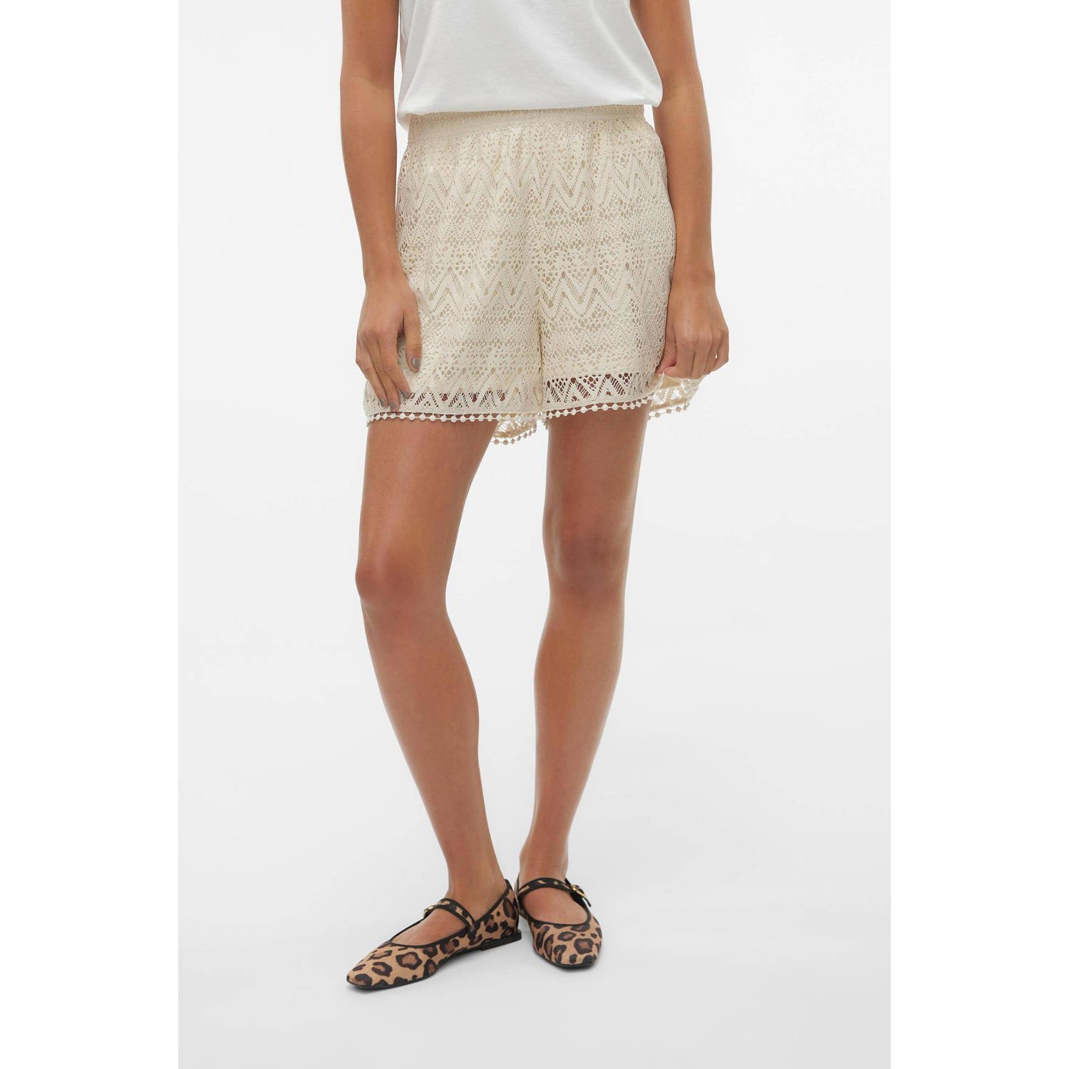 VERO MODA high waist relaxed short VMMAYA crème