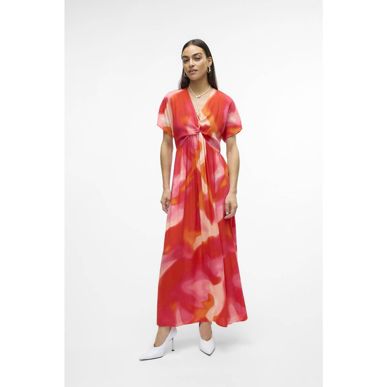VERO MODA maxi jurk met all over print rood