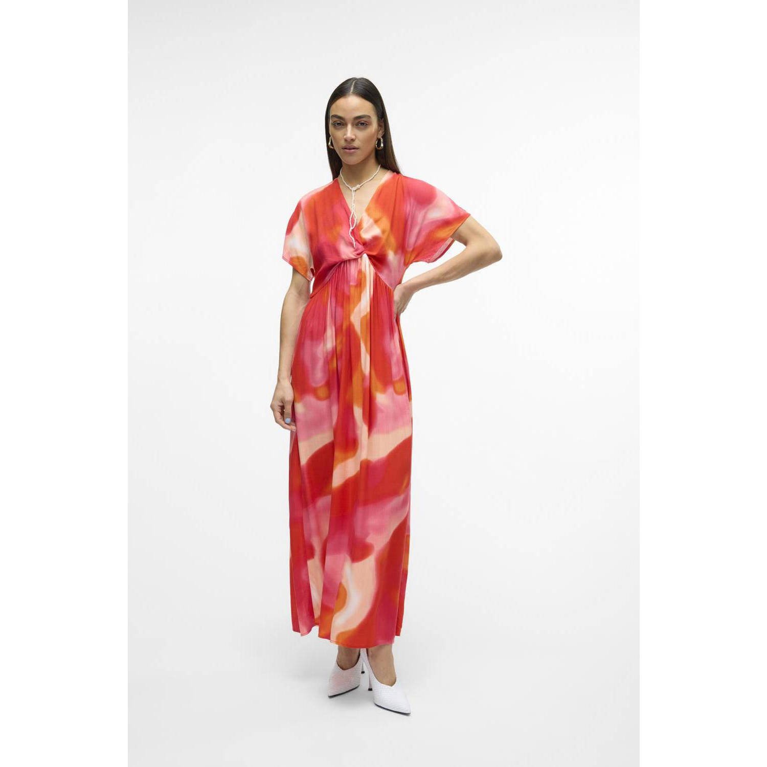 VERO MODA maxi jurk met all over print rood