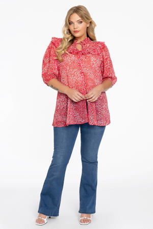 tuniek met all over print rood/wit