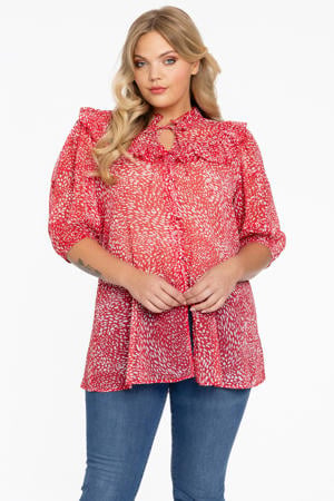 tuniek met all over print rood/wit