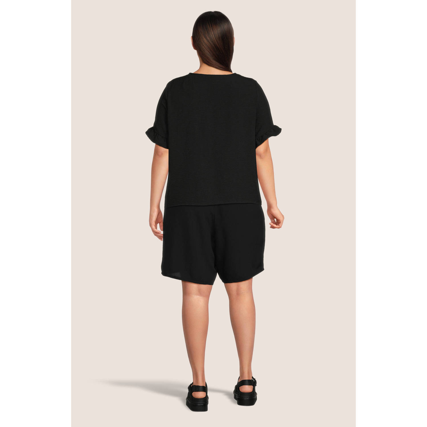 PIECES Curve top zwart