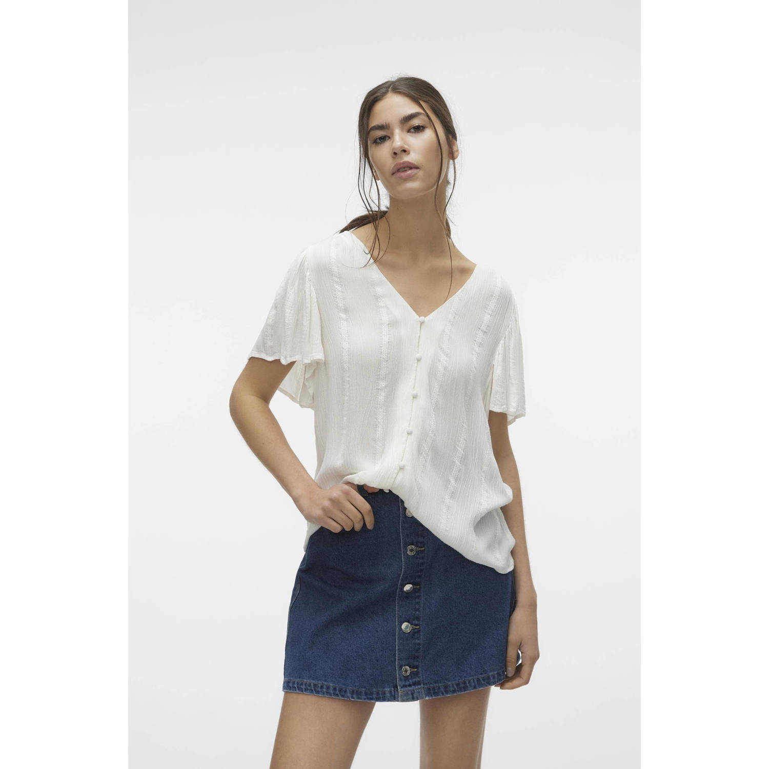 VERO MODA top VMKANVA ecru