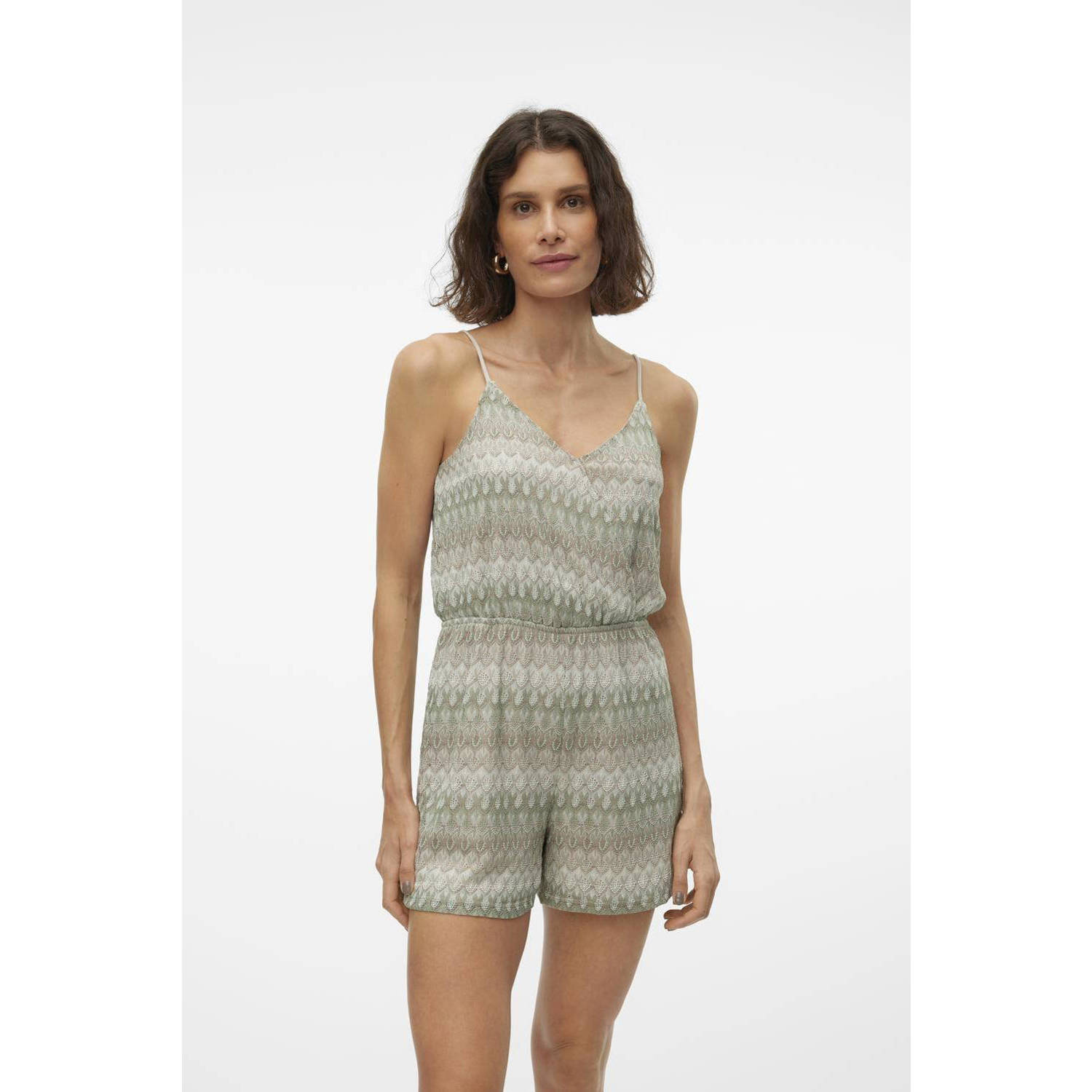 VERO MODA jumpsuit met all over print lichtgroen