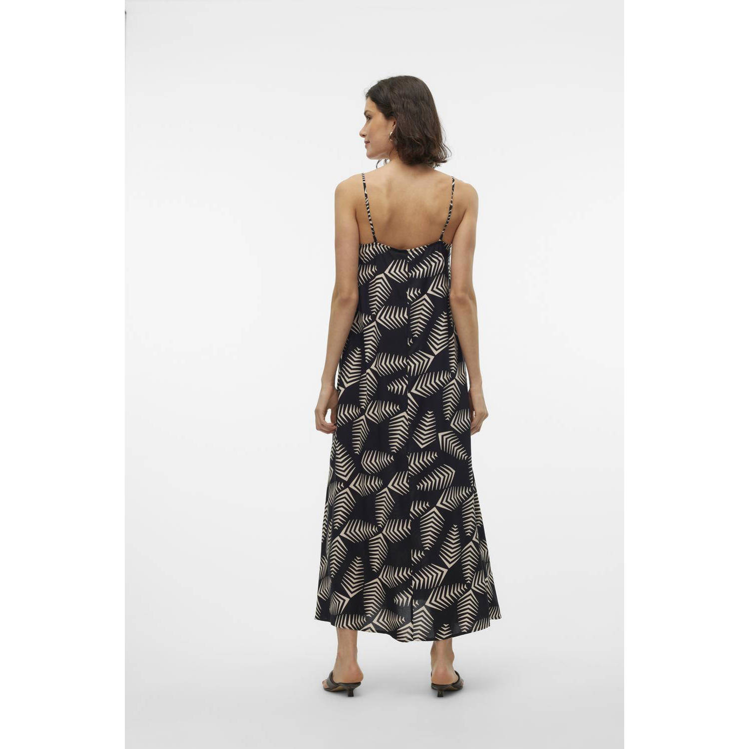 VERO MODA maxi jurk VMKANYA met all over print zwart wit