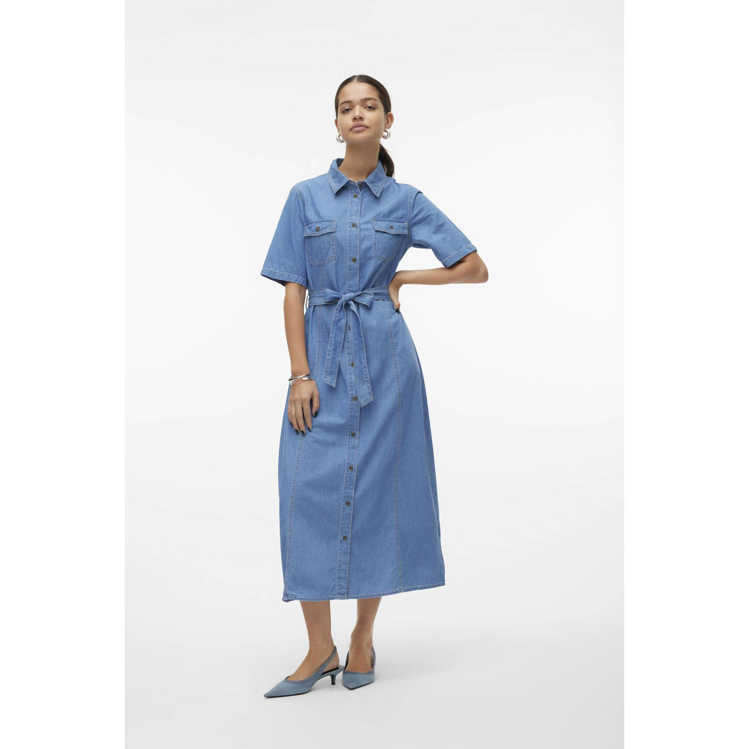 VERO MODA spijkerjurk VMVIO medium blue denim
