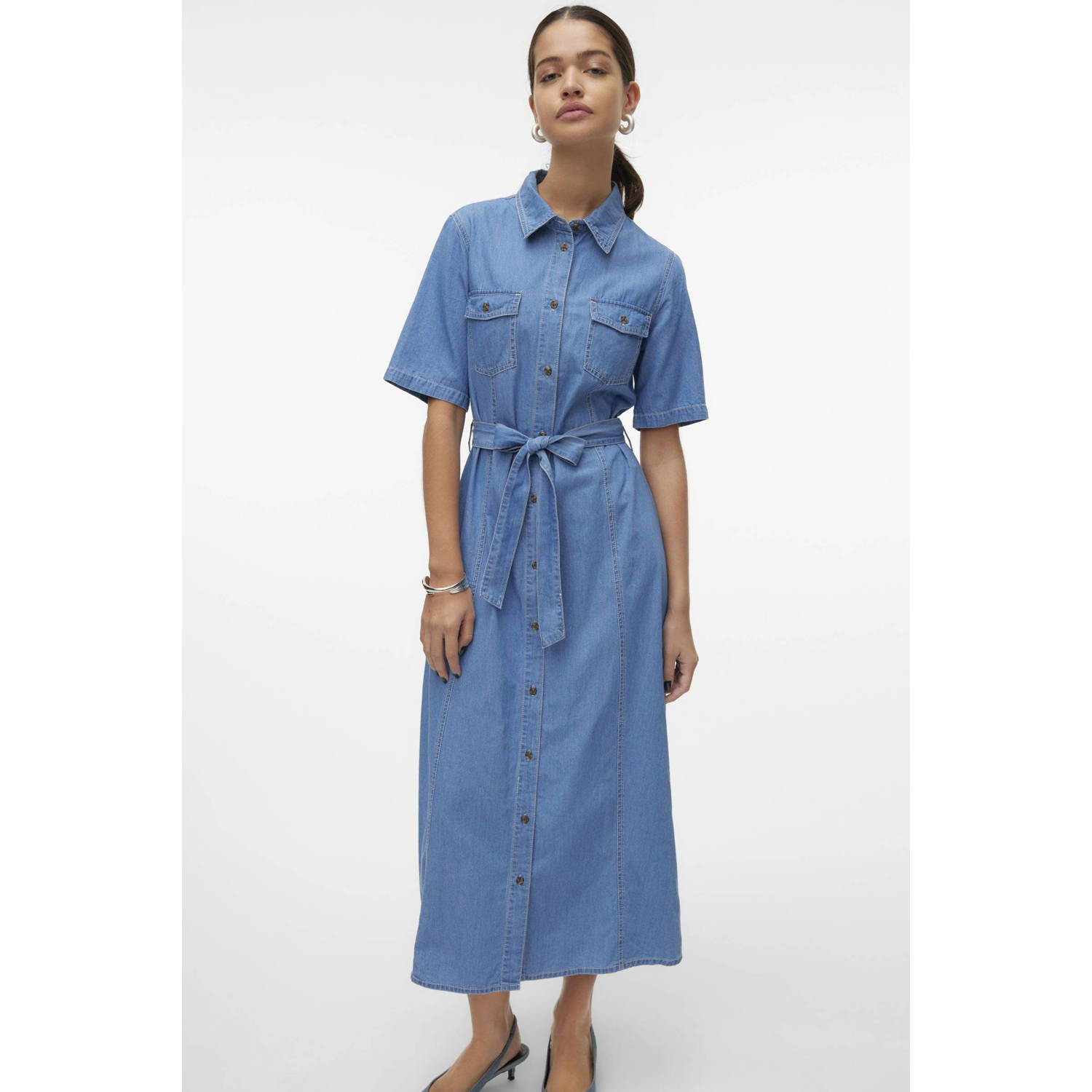 VERO MODA spijkerjurk VMVIO medium blue denim