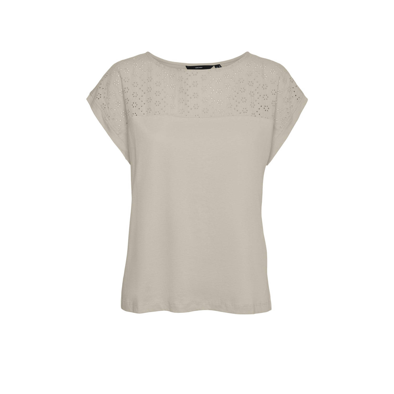 Vero Moda T-shirt met broderie anglaise model 'KAYA'