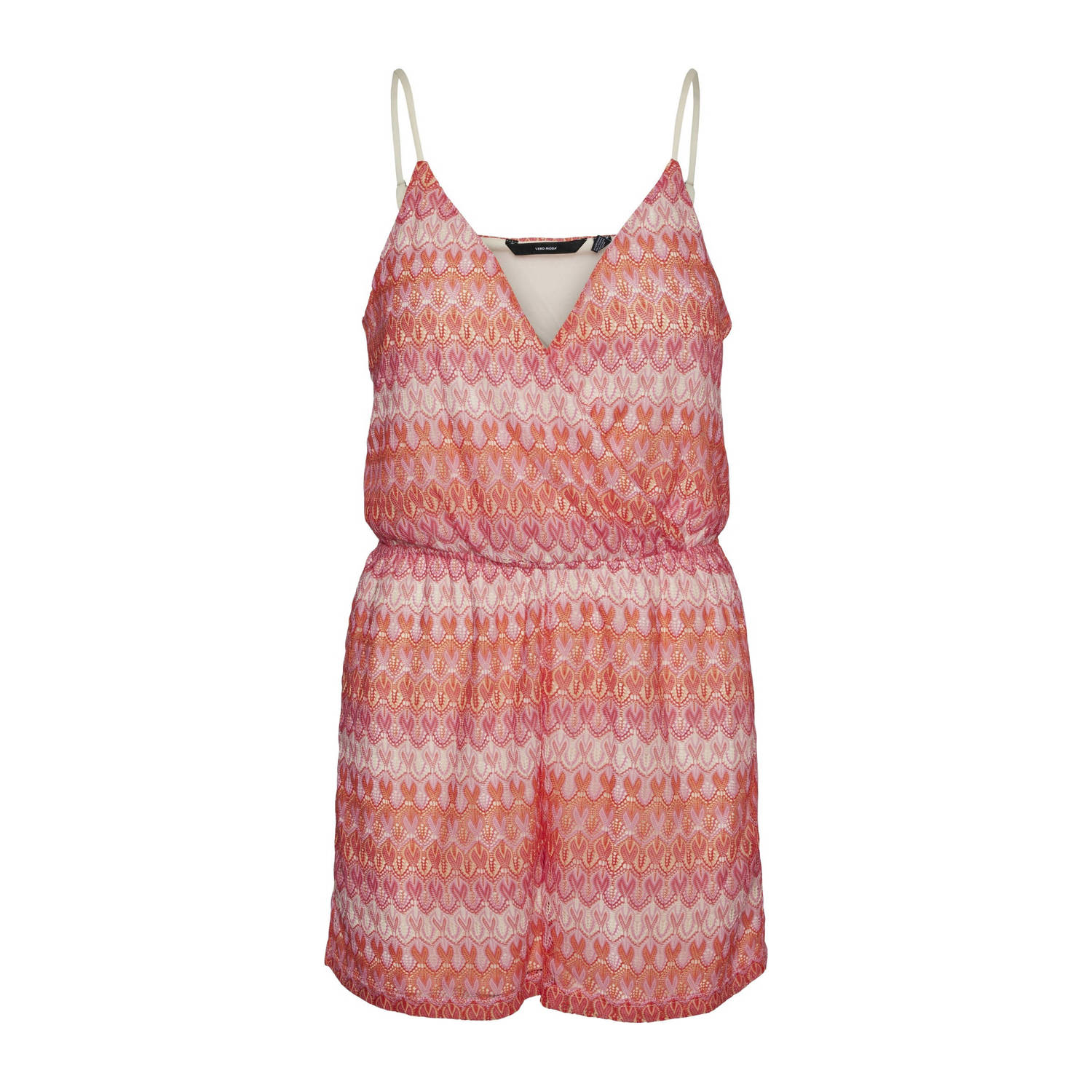 VERO MODA jumpsuit met all over print rood roze oranje