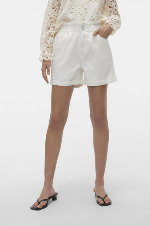 high waist loose fit short VMLYRA ecru
