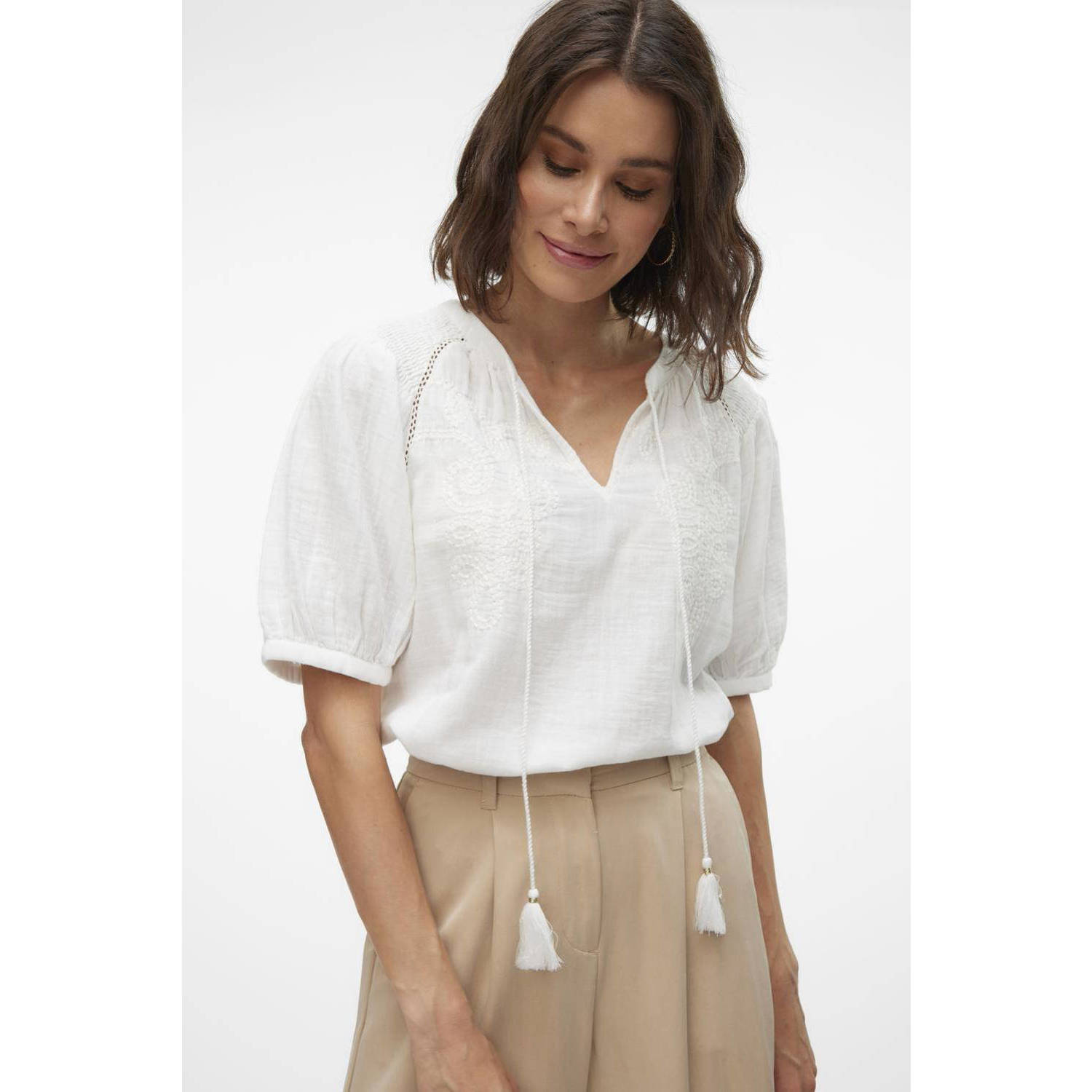 VERO MODA top VMKISY ecru