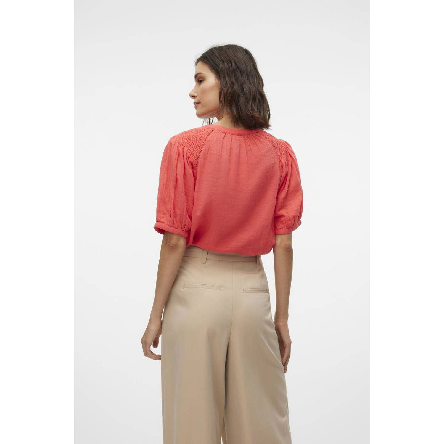 VERO MODA top VMKISY koraalrood