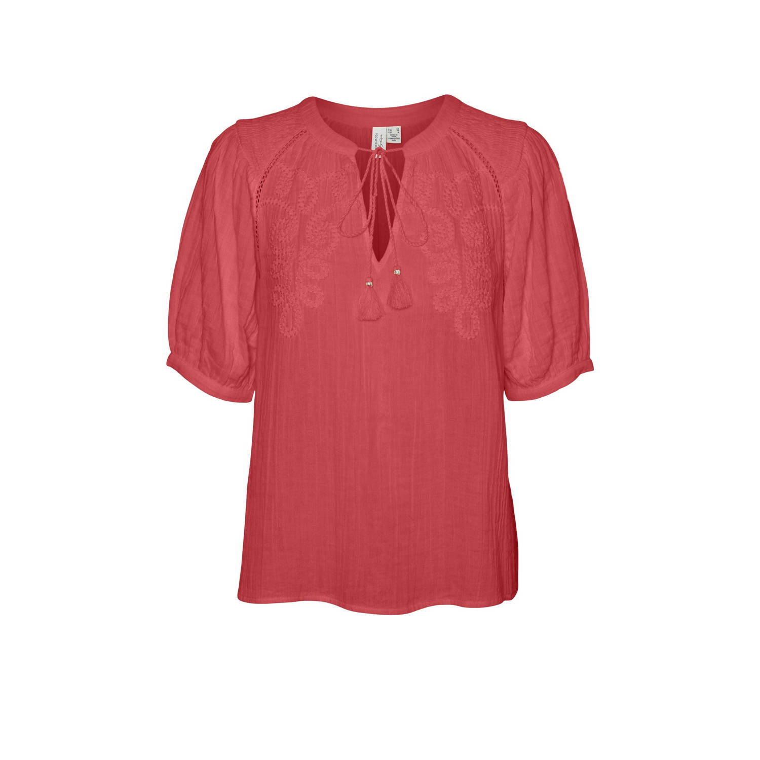 Vero Moda Rode Blouse met 2 4 Mouwen Red Dames