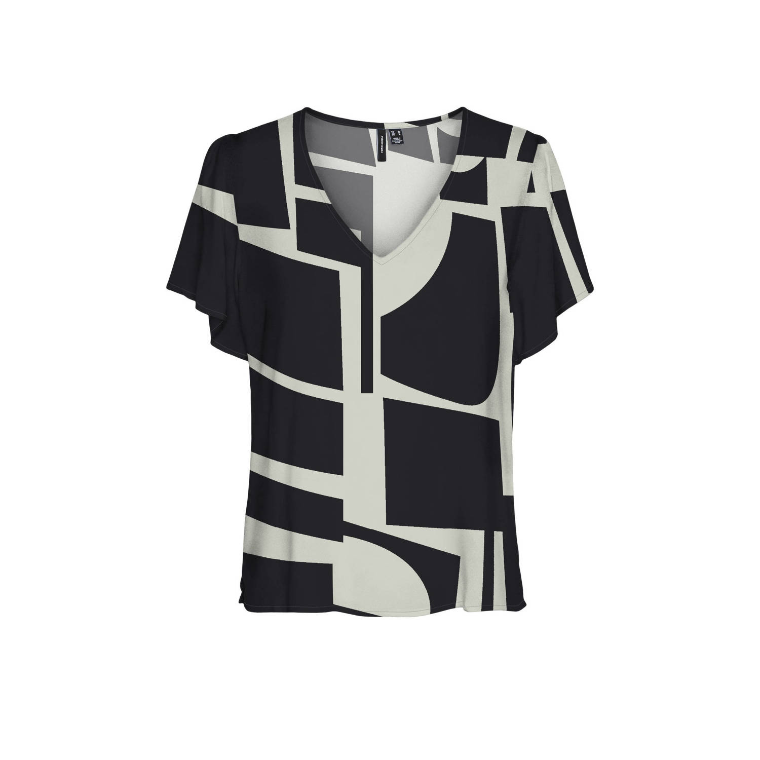 VERO MODA T-shirt VMEASY met grafische print zwart wit