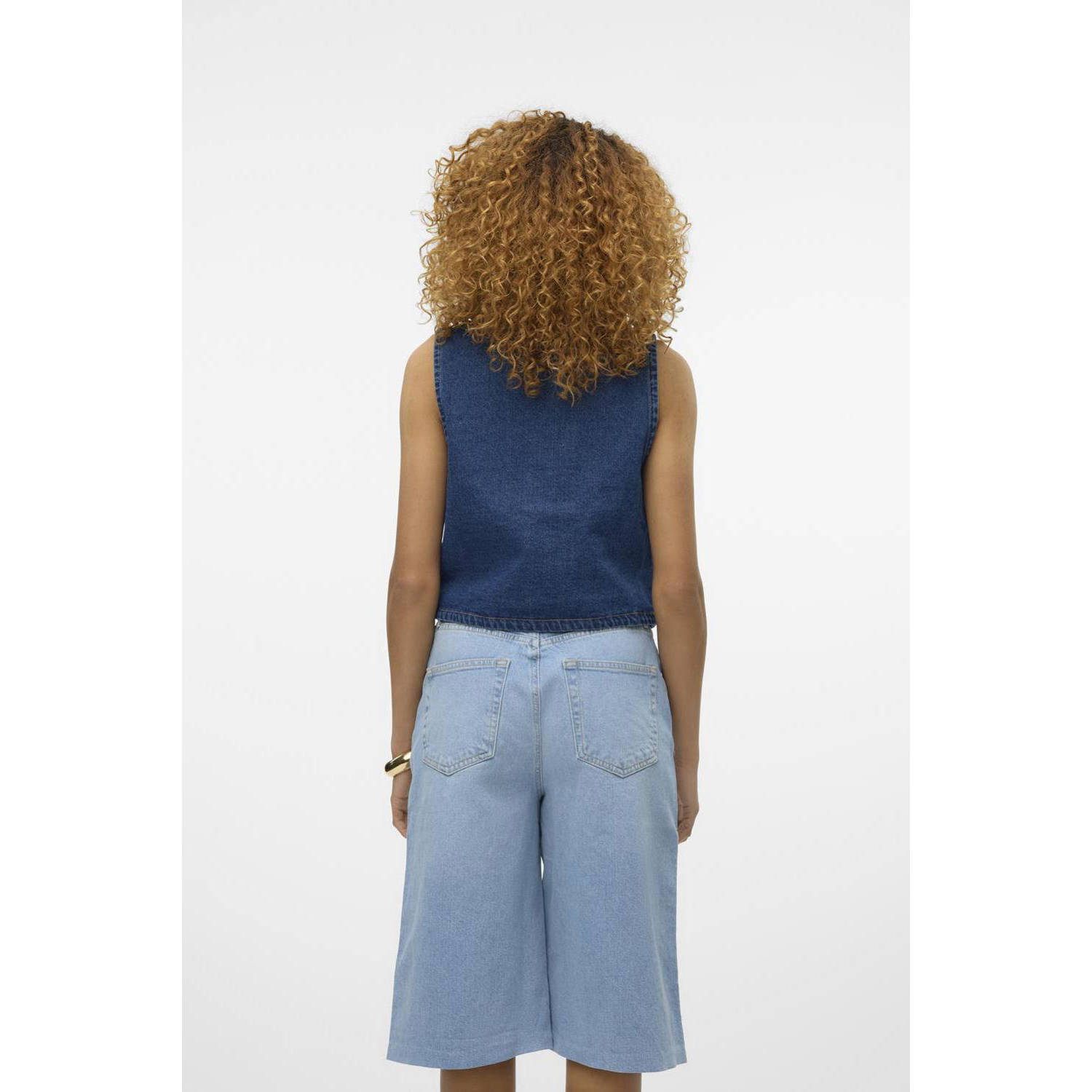VERO MODA gilet VMORIA dark blue denim