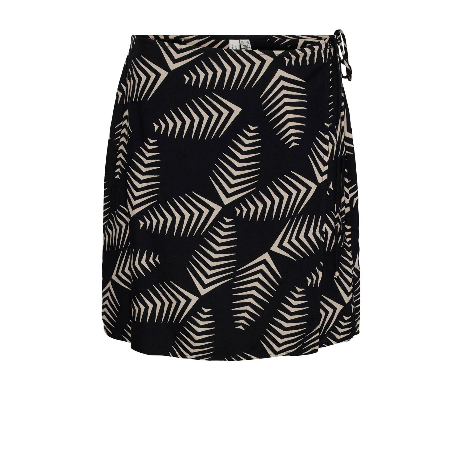 VERO MODA rok VMKANYA met bladprint zwart wit