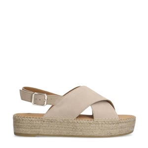 suède sandalen beige