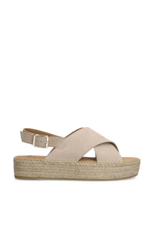   suède sandalen beige