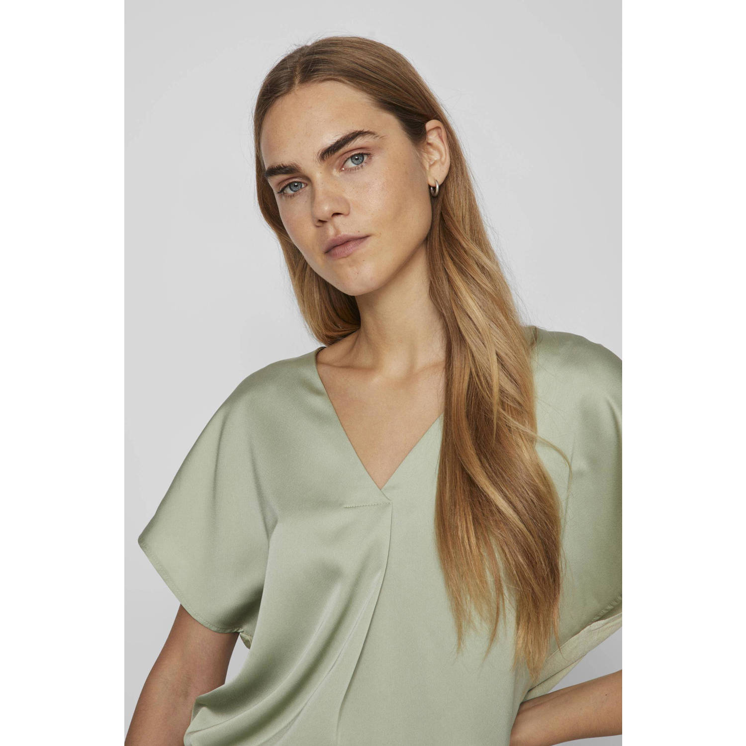 VILA blousetop VIELLETTE groen