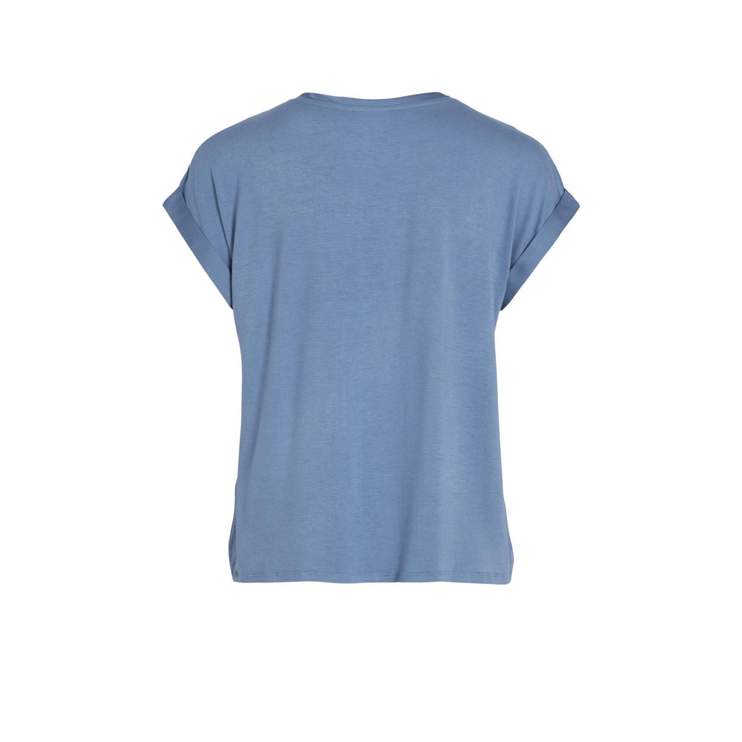 VILA satijnen T-shirt VIELLETTE blauw