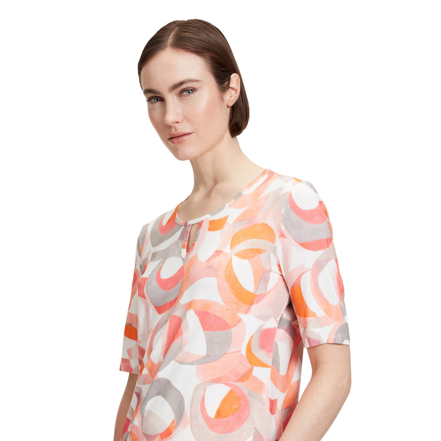 Betty Barclay top met grafische print oranje grijs roze