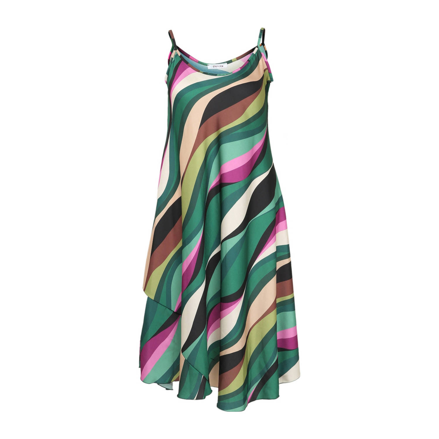 Paprika maxi jurk met all over print vert