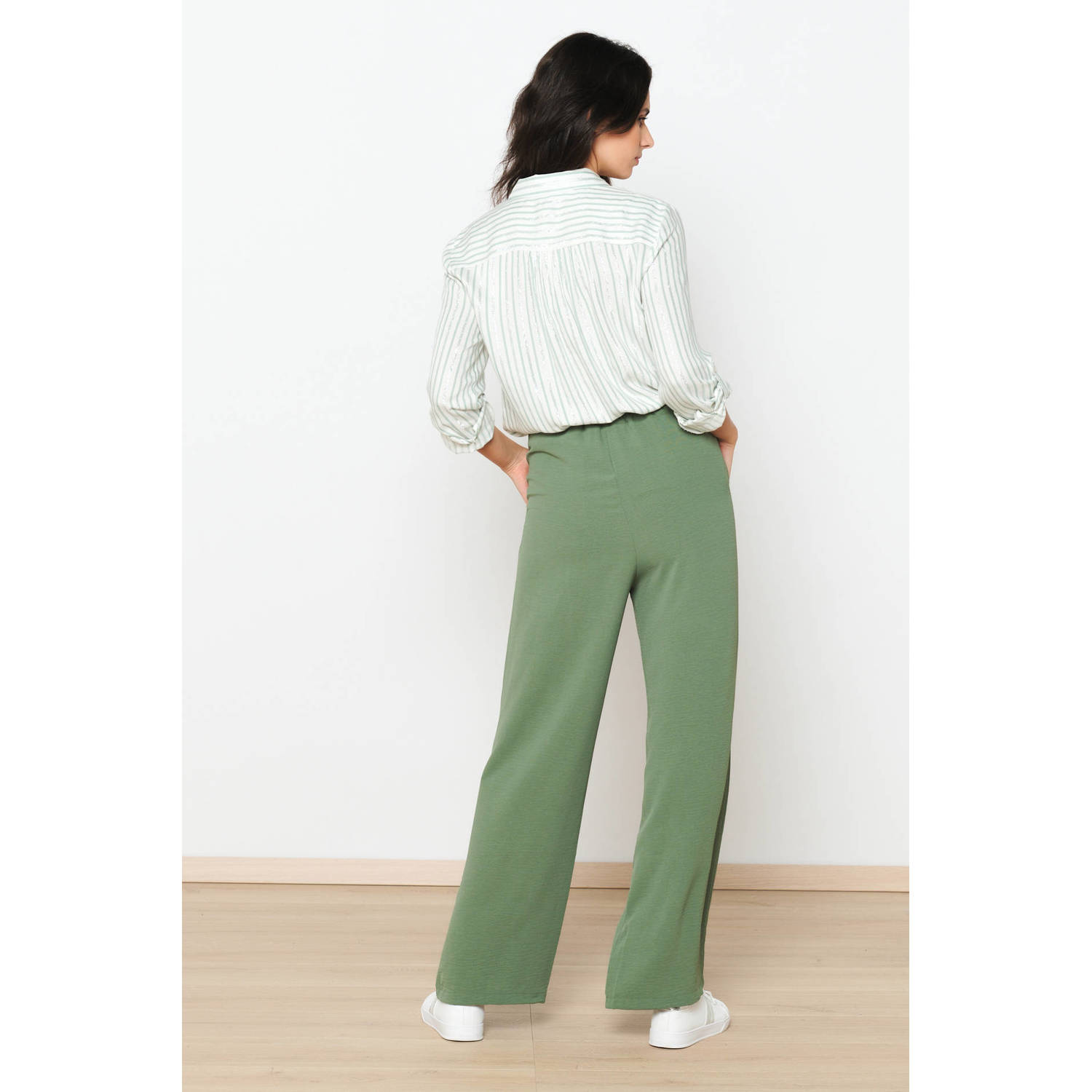 LOLALIZA high waist loose fit pantalon kaki