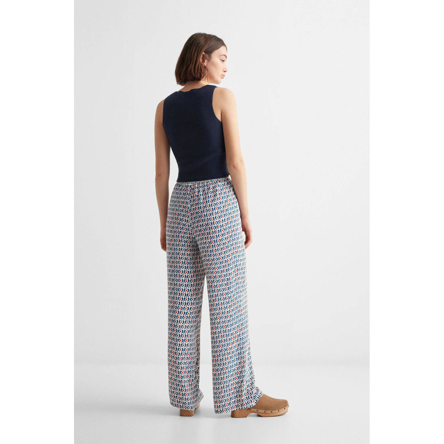 Mango Kids broek met all over print rood blauw wit