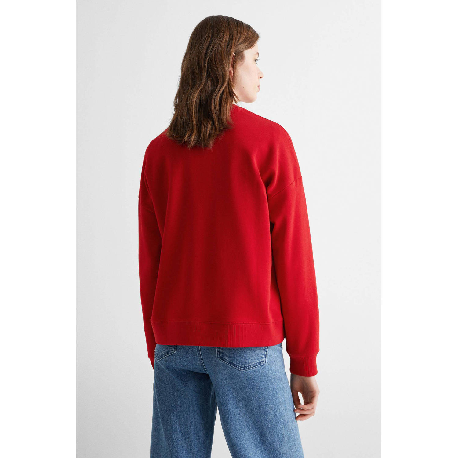 Mango Kids sweater met tekst rood