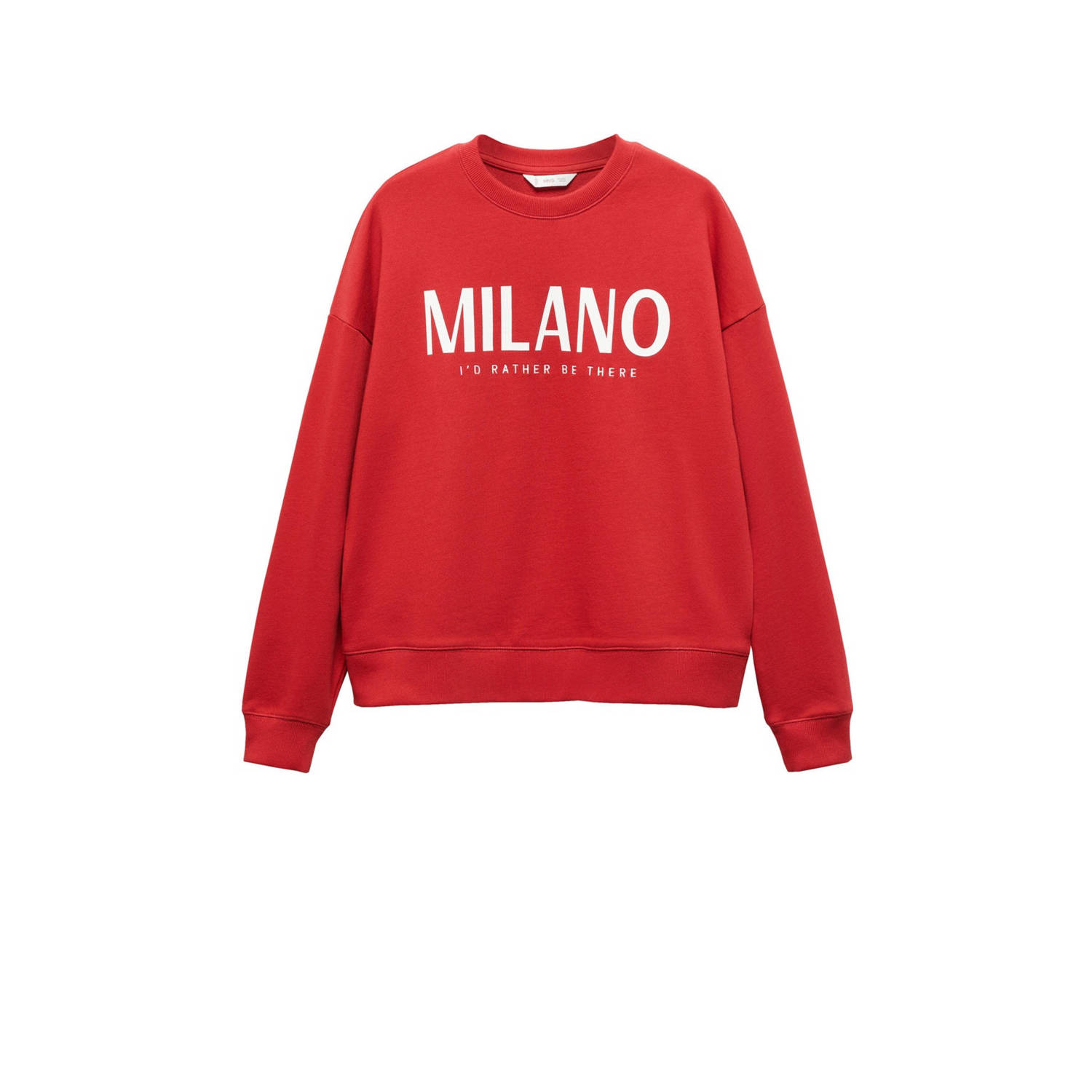 Mango Kids sweater met tekst rood Tekst 158(XS) | Sweater van