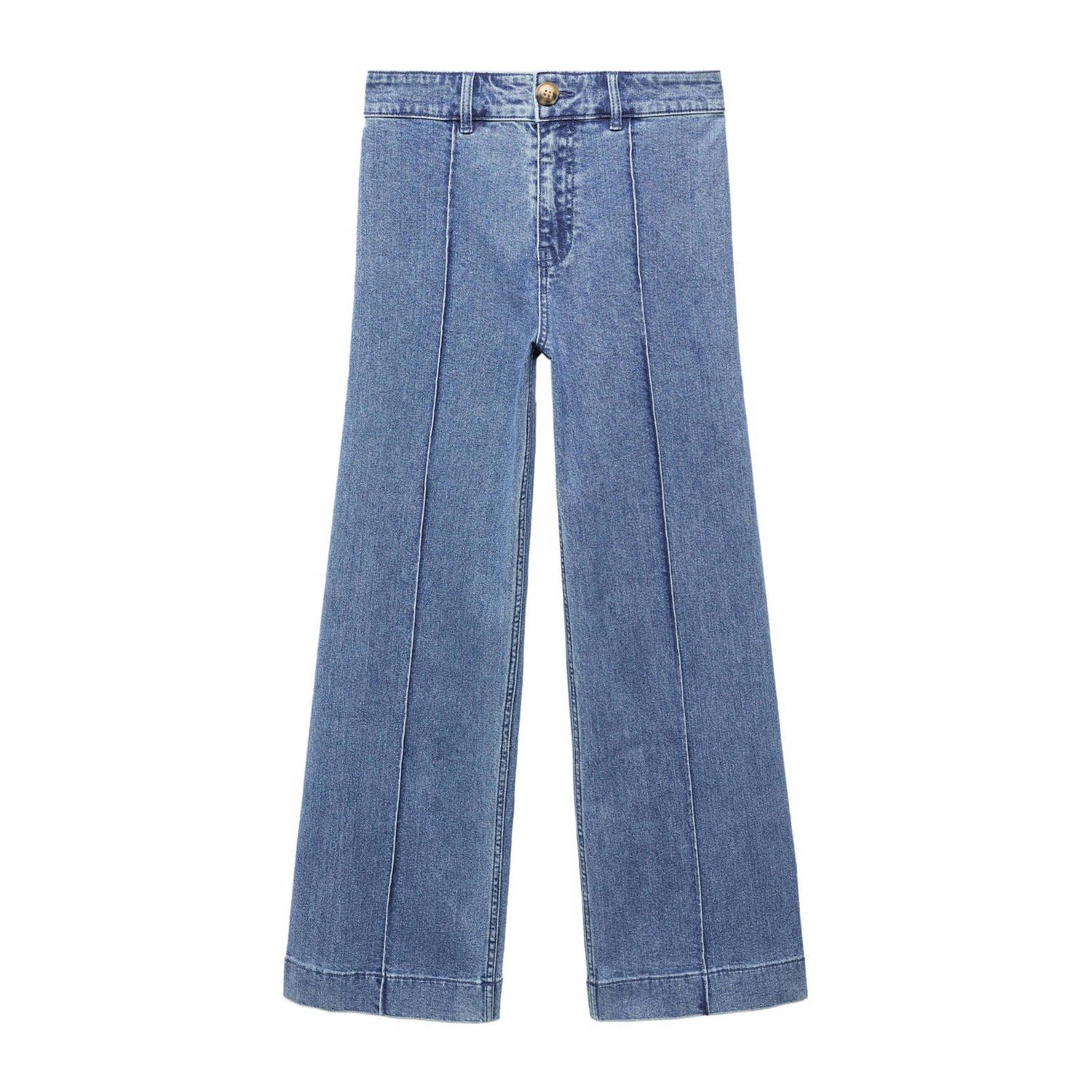 Mango Kids wide leg jeans light blue denim