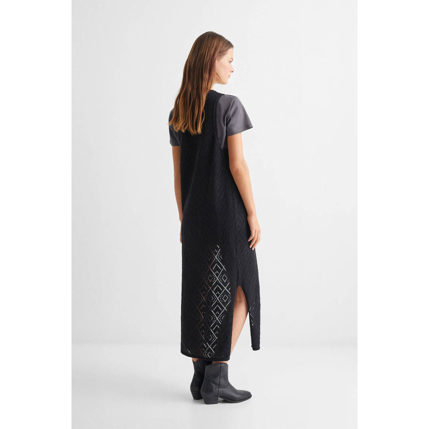 Mango Kids gebreid gilet zwart