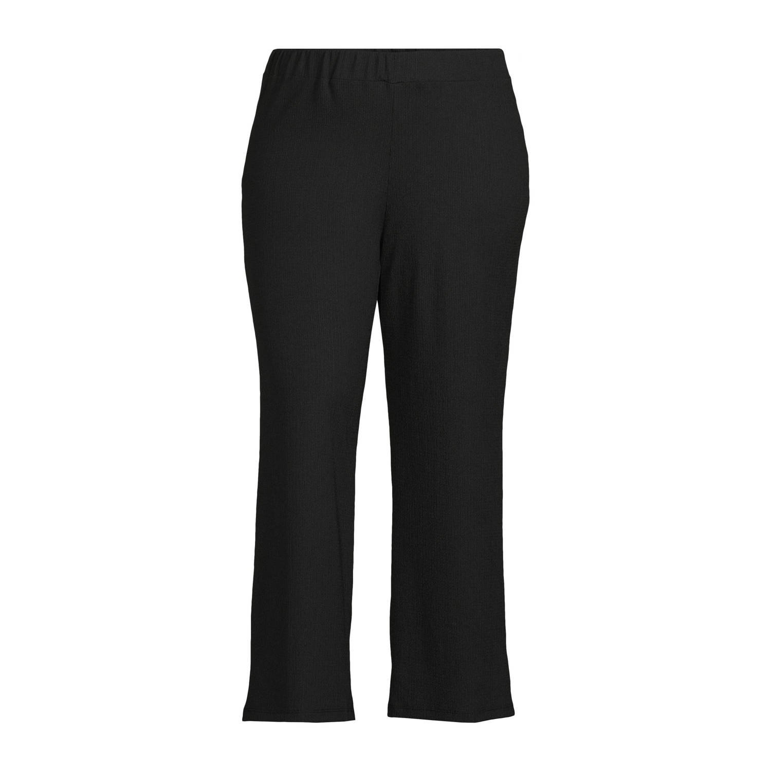 GREAT LOOKS crinkle wide leg broek zwart Dames Jersey Effen 44