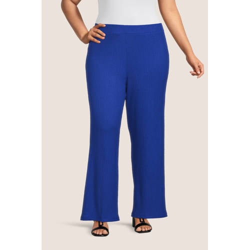 GREAT LOOKS crinkle wide leg broek blauw afbeelding
