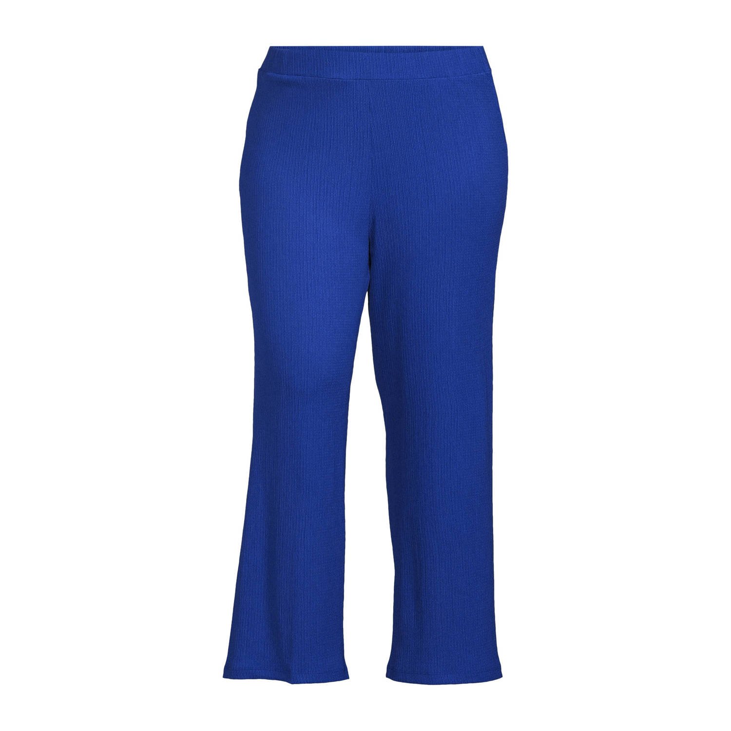GREAT LOOKS crinkle wide leg broek blauw Dames Jersey Effen 44
