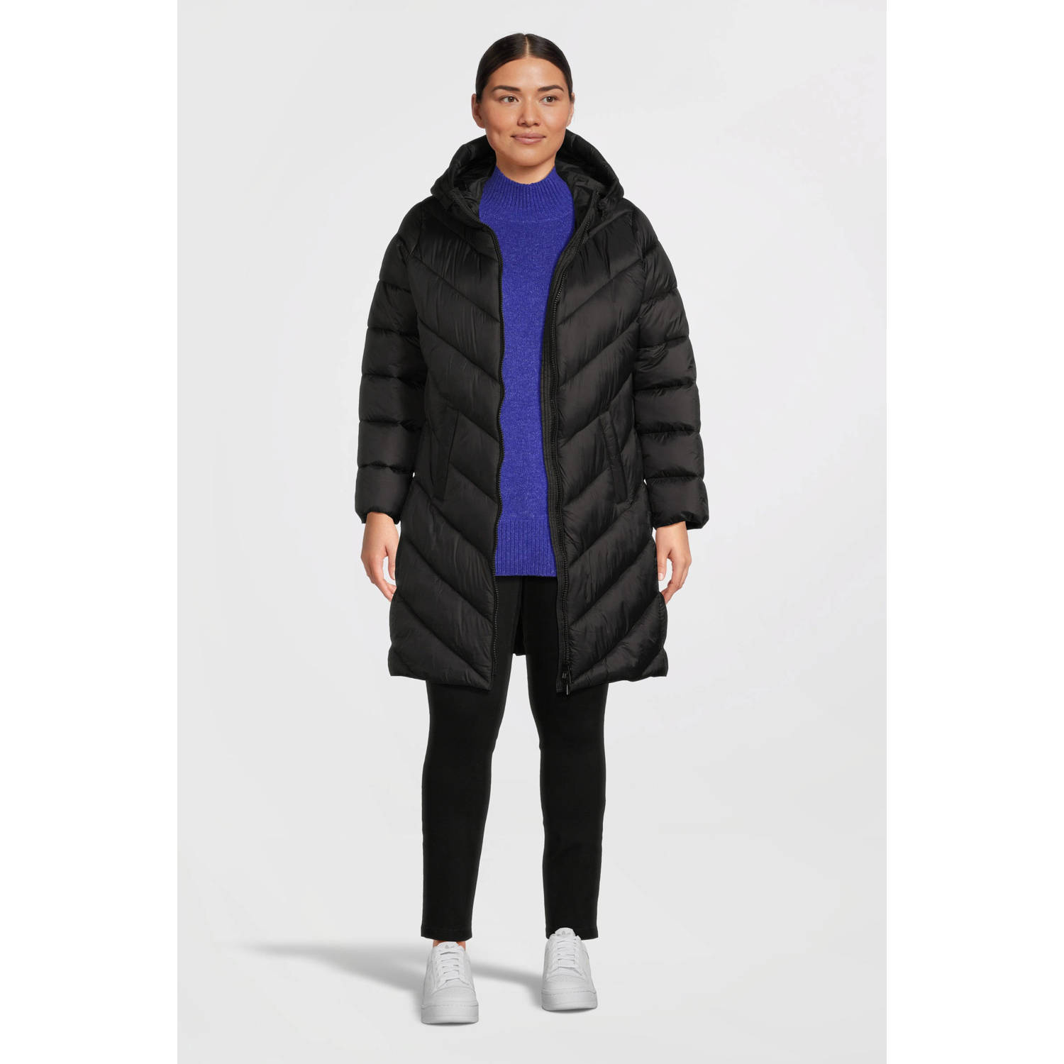 GREAT LOOKS gewatteerde jas zwart
