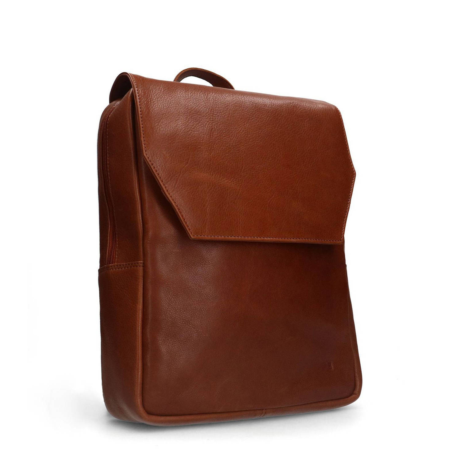 Manfield leren rugzak cognac