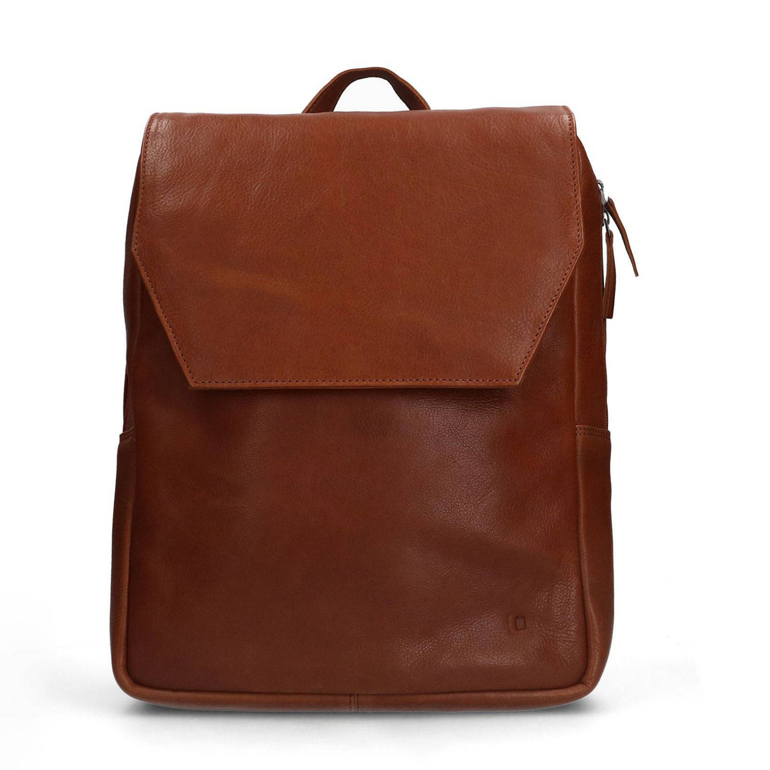 Manfield leren rugzak cognac